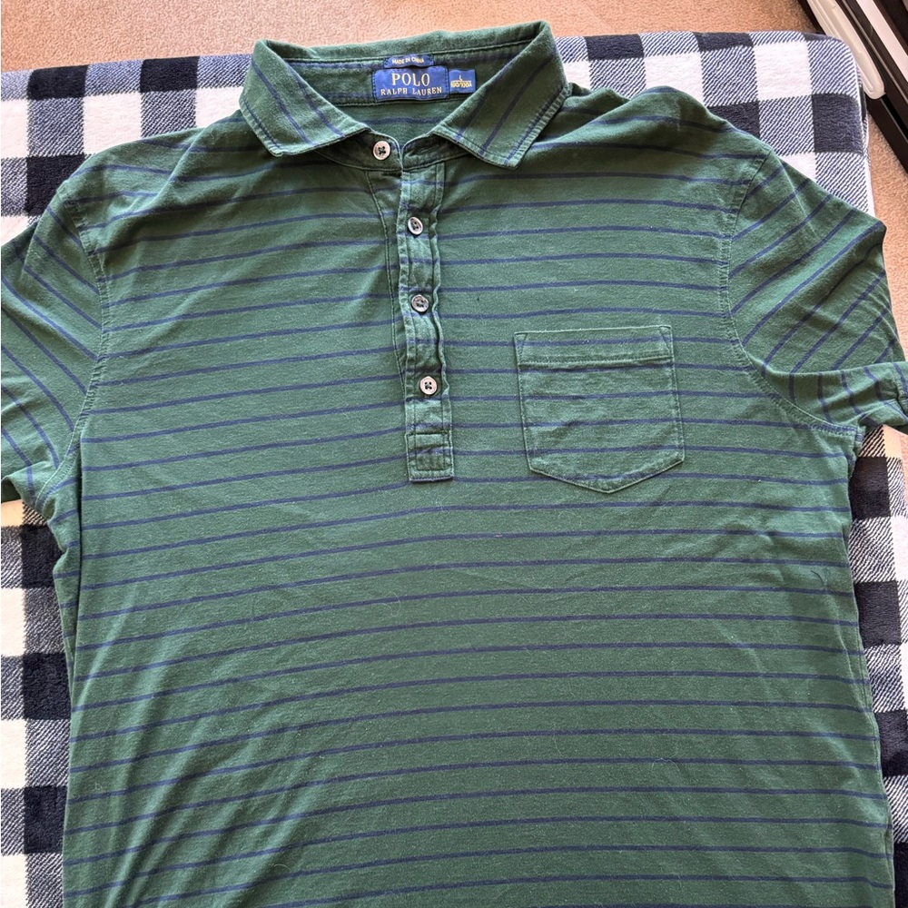 Ralph Lauren Green Striped Polo Shirt
